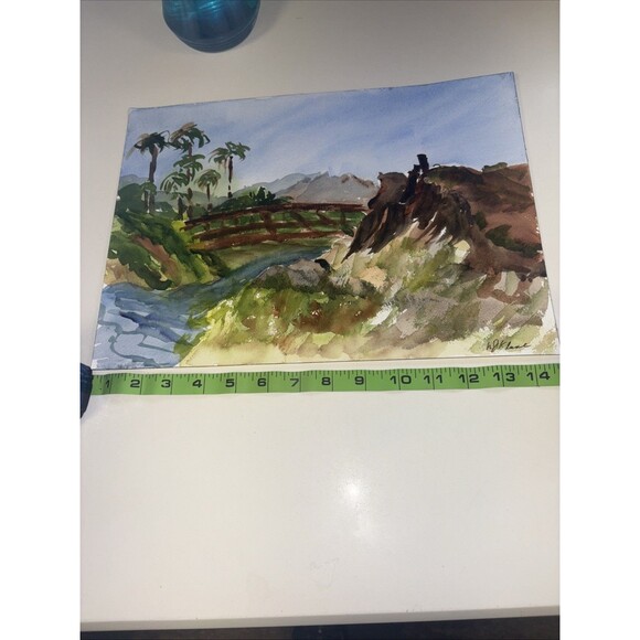 original water  painting Of Morro Bay California signed. - Picture 4 of 4